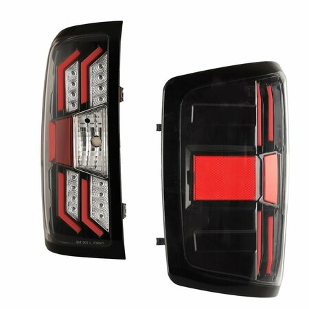 Renegade Led Tail Lights -  Gloss Black / Clear / Red Glow Bar CTRNG0383-GBC-RG